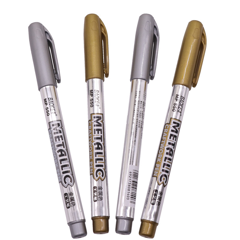 10 Pcs 페인트 펜 금속 컬러 펜 기술 1.5 Mm 금색과 은색 페인트 펜 학교 학생 편지지